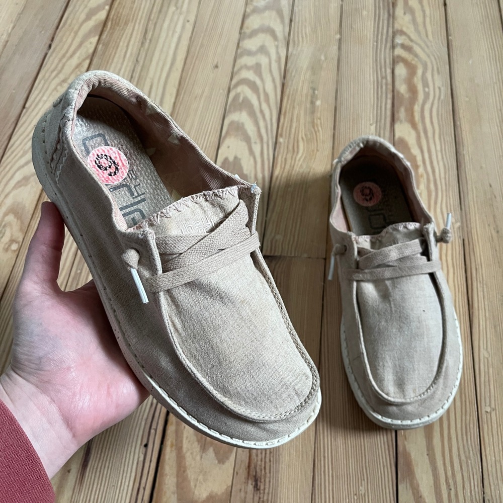 Hey Dude Wendy Dusty Inca Loafers Womens 6 Tan Slip On Lightweight Shoes comfort